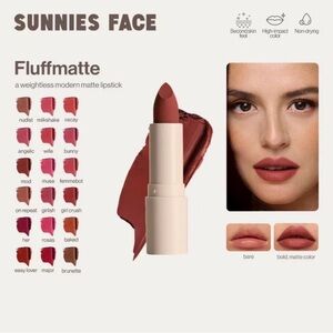 NIB Sunnies Face Fluffmatte [Weightless Modern Matte Lipstick] in NUDIST